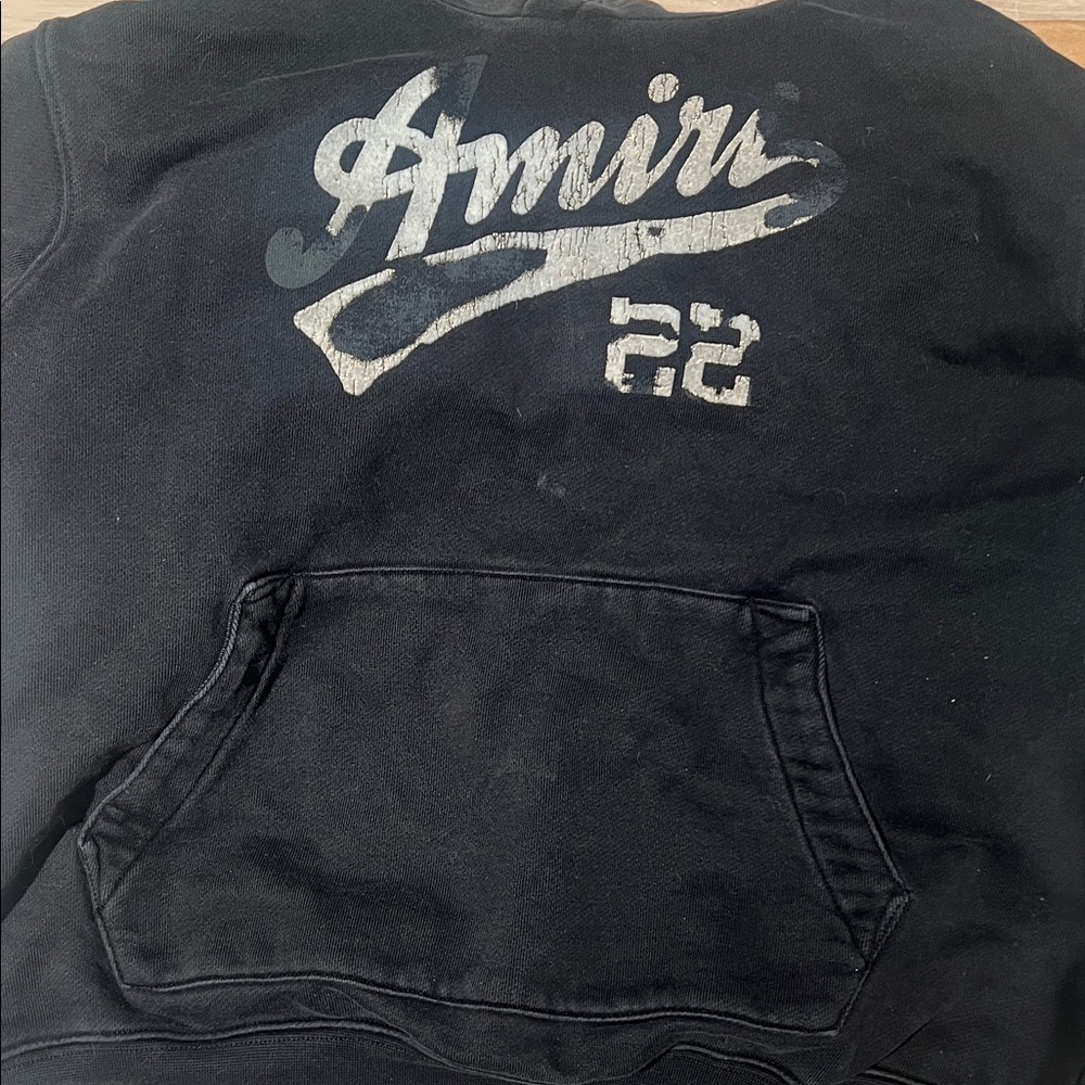 AMIRI Black Hoodie with Silver Logo